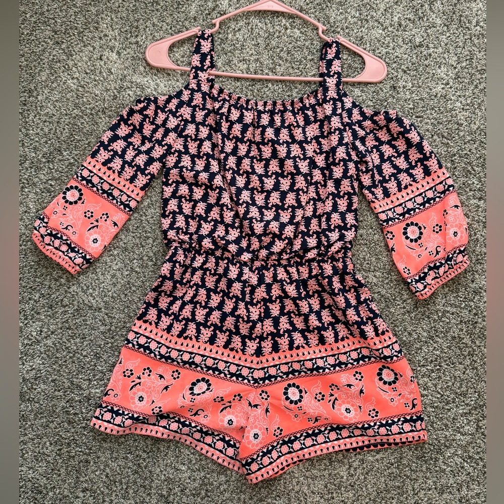 Girls Size Large Floral Romper
